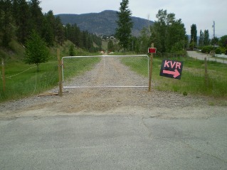 Follow street over the KVR and north to bypass fenced off section, Kettle Valley Railway Okanagan Falls to Penticton, 2014-05.